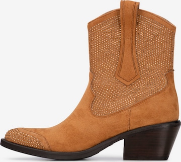 POSH by Poelman Cowboy boot 'Abby' in Brown: front