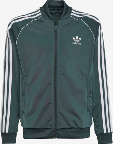 ADIDAS ORIGINALS Zip-Up Hoodie 'Adicolor Sst' in Green: front