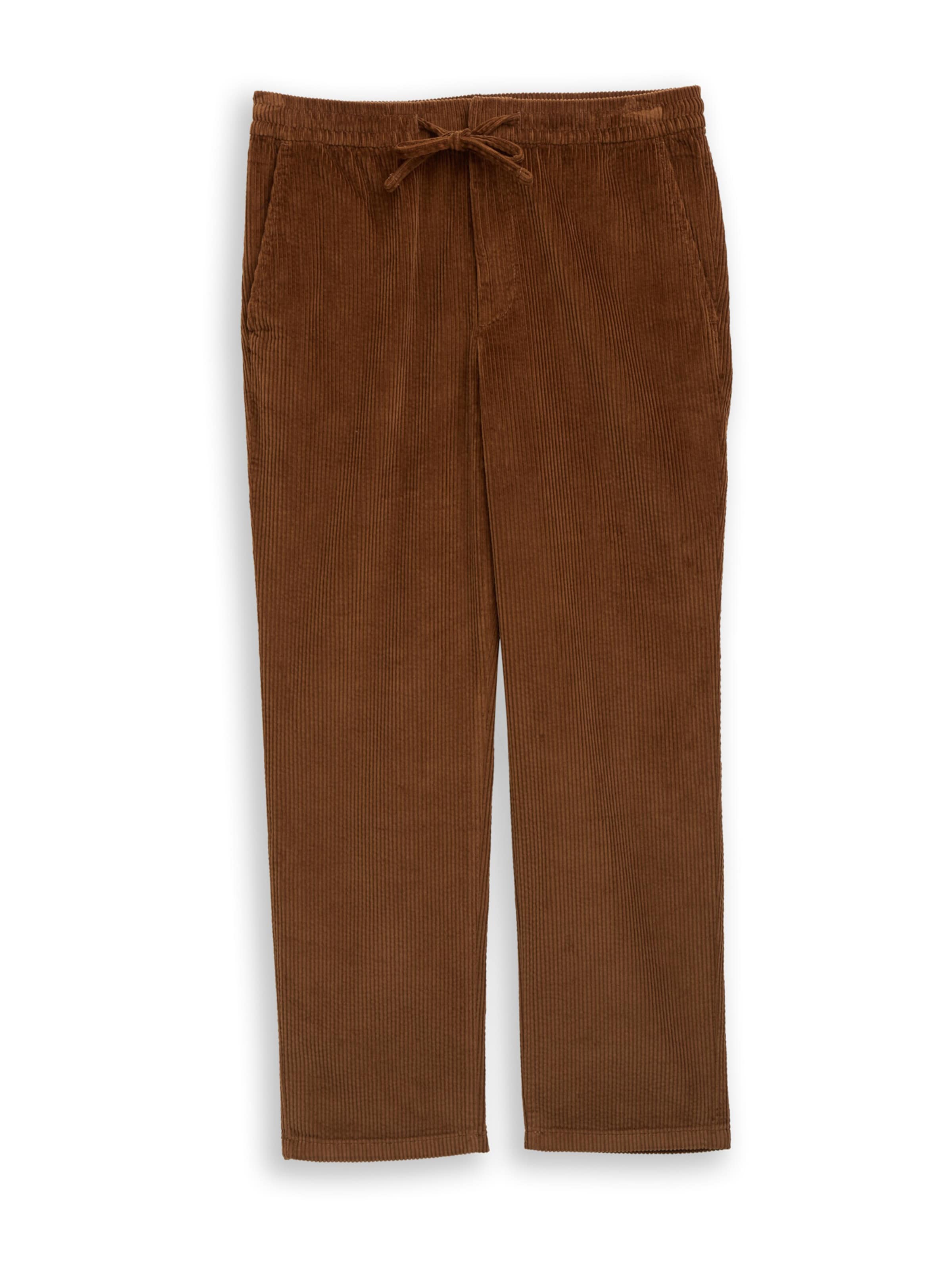 TOM TAILOR DENIM Loose fit Chino Pants in Brown: front
