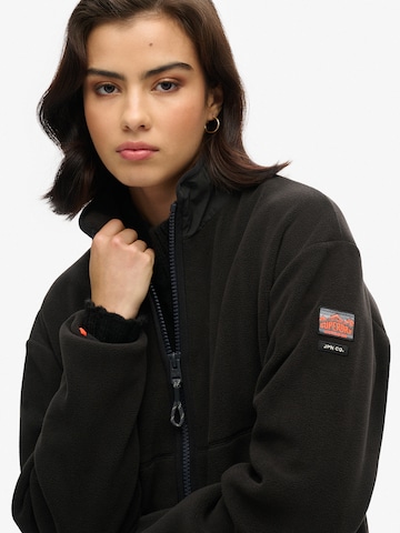 Superdry Fleece jas in Zwart