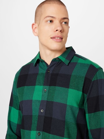 Only & Sons Slim fit Button Up Shirt 'GUDMUND' in Green