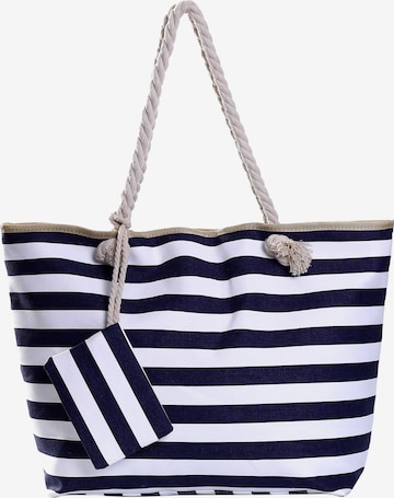 DonDon Beach Bag 'DonDon Strandtasche mit Reißverschluss Shopper Beach bag Badetasche Bunte Welt' in Black: front