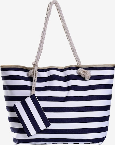 DonDon Strandtasche 'DonDon Strandtasche mit Reißverschluss Shopper Beach bag Badetasche Bunte Welt' in One Size in schwarzmeliert, Produktansicht