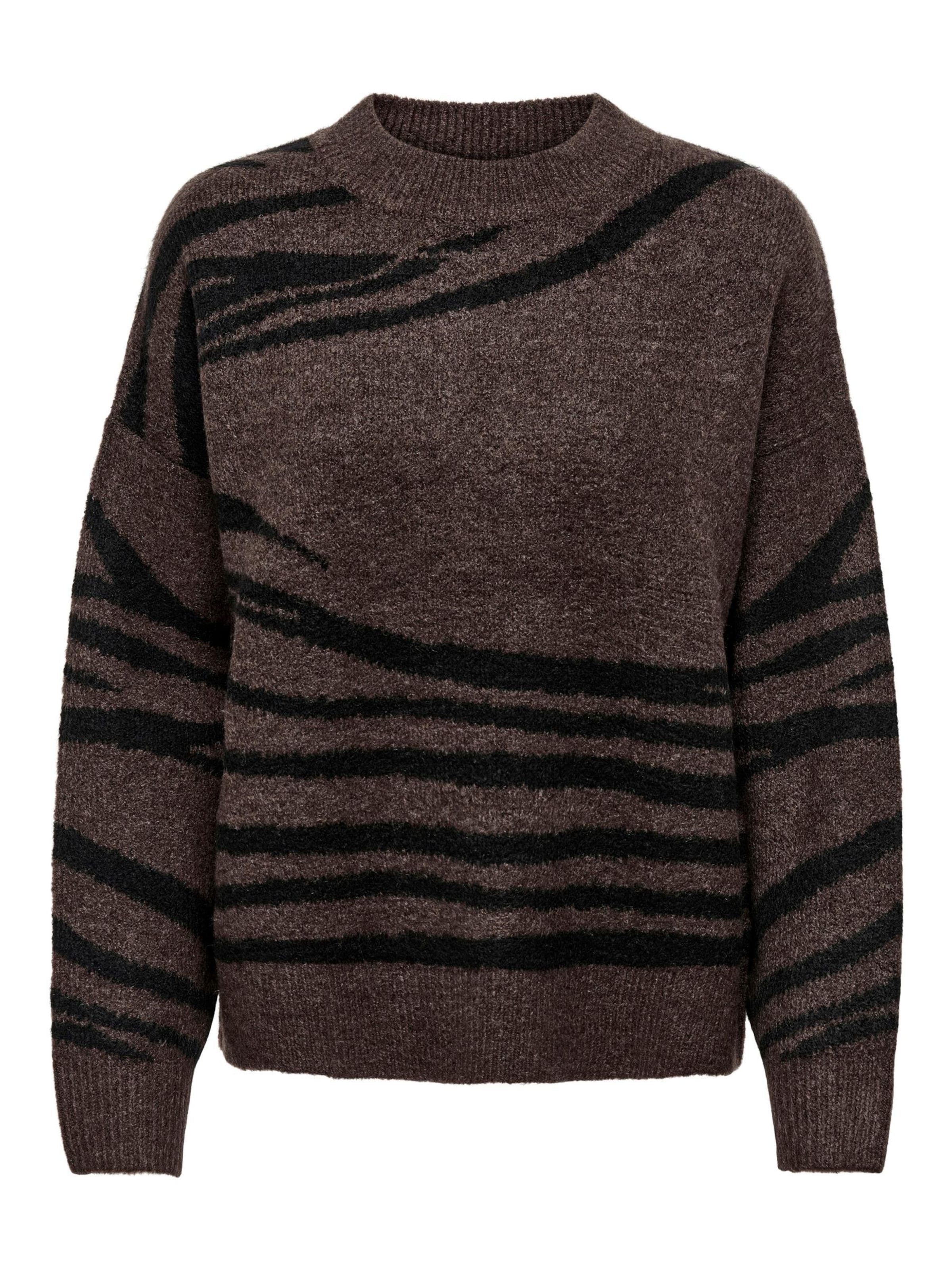 JDY Pullover 'JDYLincon' in braunmeliert / schwarz, Produktansicht