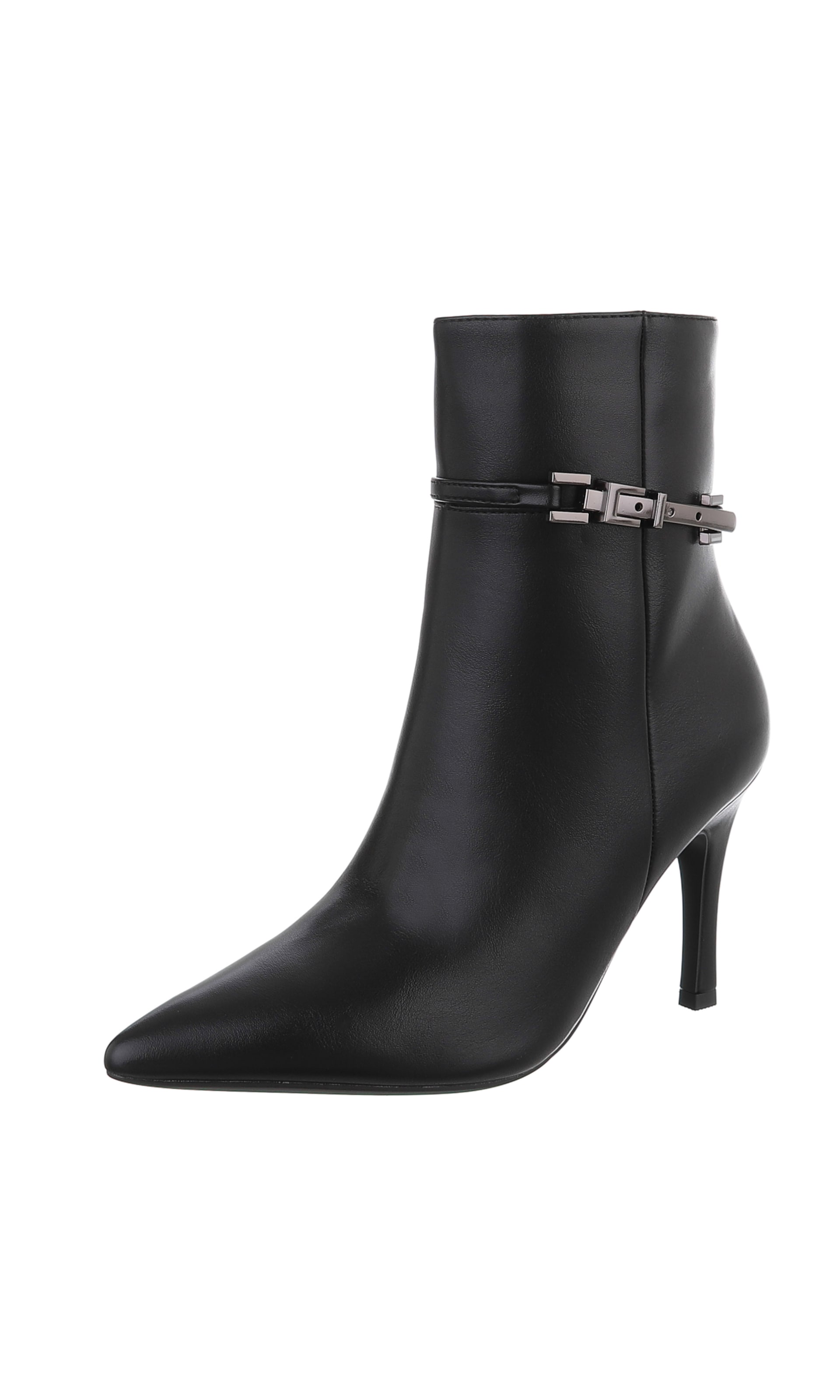 Ital-Design Stiefelette in Schwarz: Vorderseite