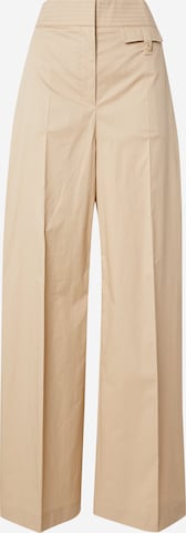 Wide Leg Pantalon à plis 'Tiana6' BOSS en beige : devant