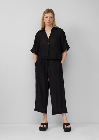 QS Wide Leg Hose in Schwarz