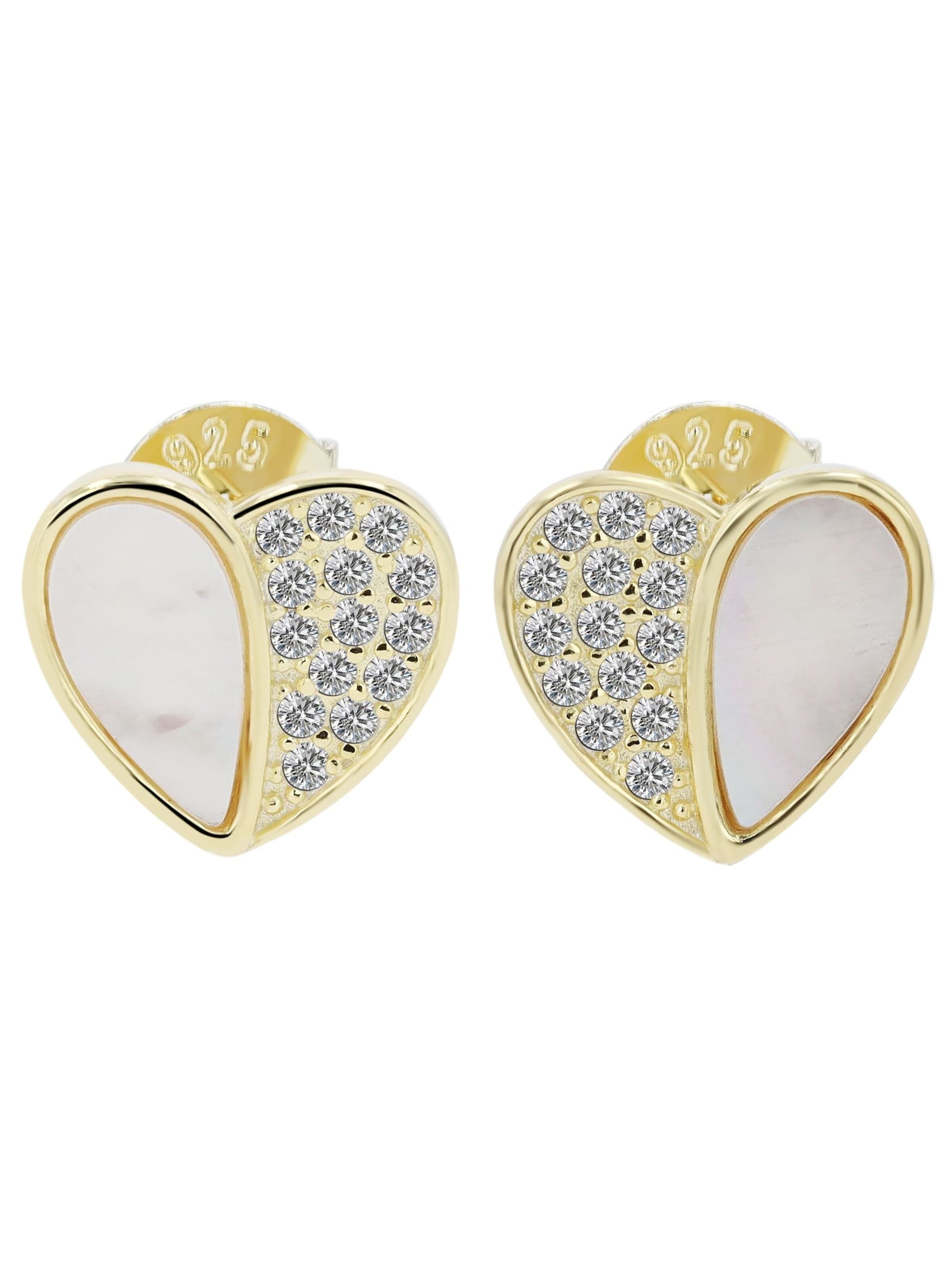 Akzent Earrings '"Aveline" aus 925 Sterlingsilber, rhodiniert, langlebig' in Gold: front