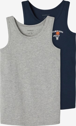 NAME IT Camiseta en navy / gris moteado / naranja claro / blanco, Vista del producto