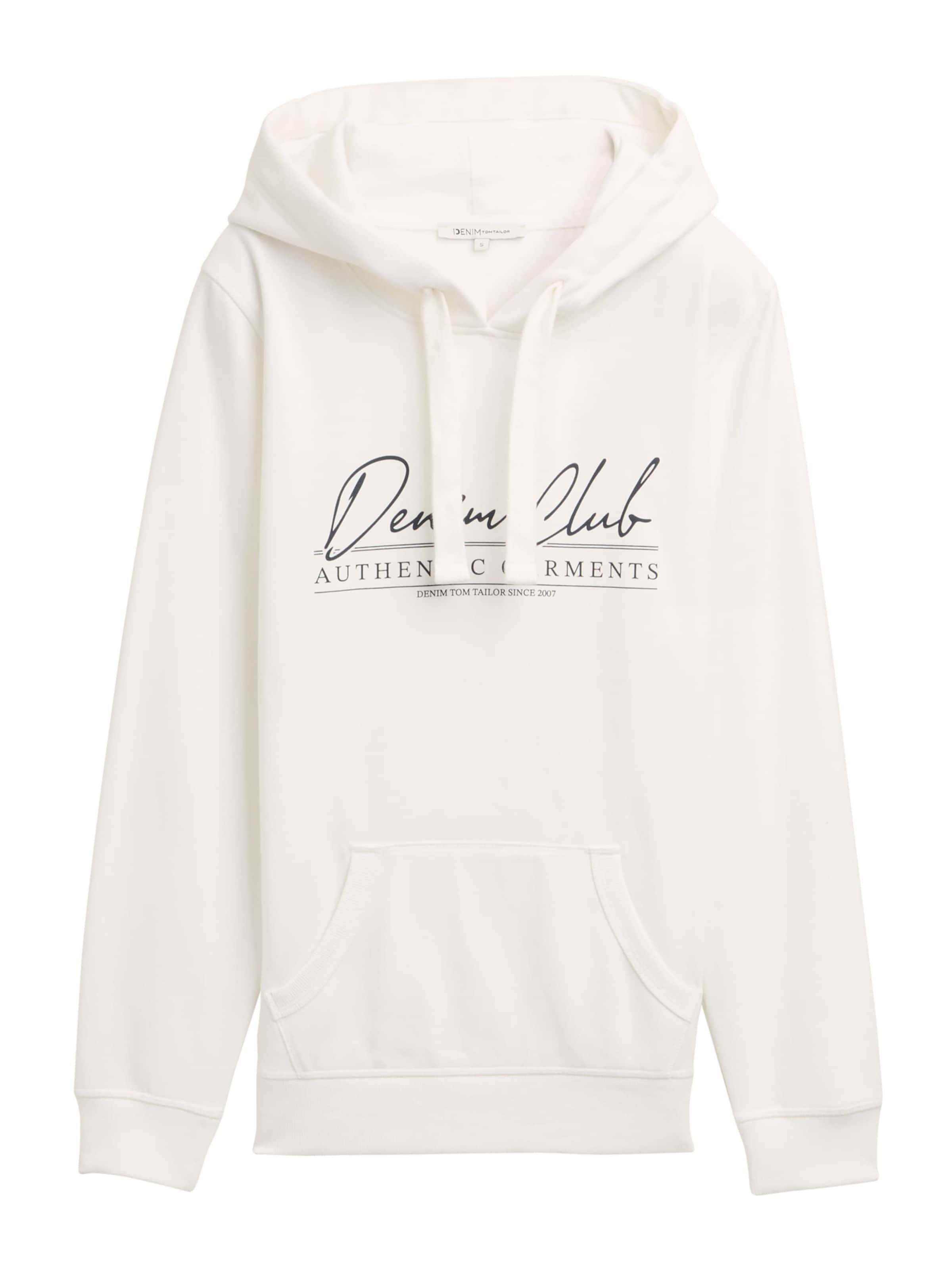 TOM TAILOR DENIM Sweatshirt in White: front