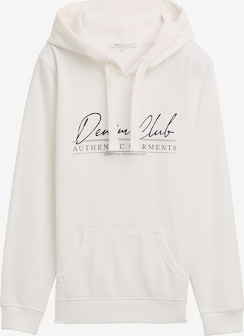 Sweat-shirt TOM TAILOR DENIM en blanc : devant