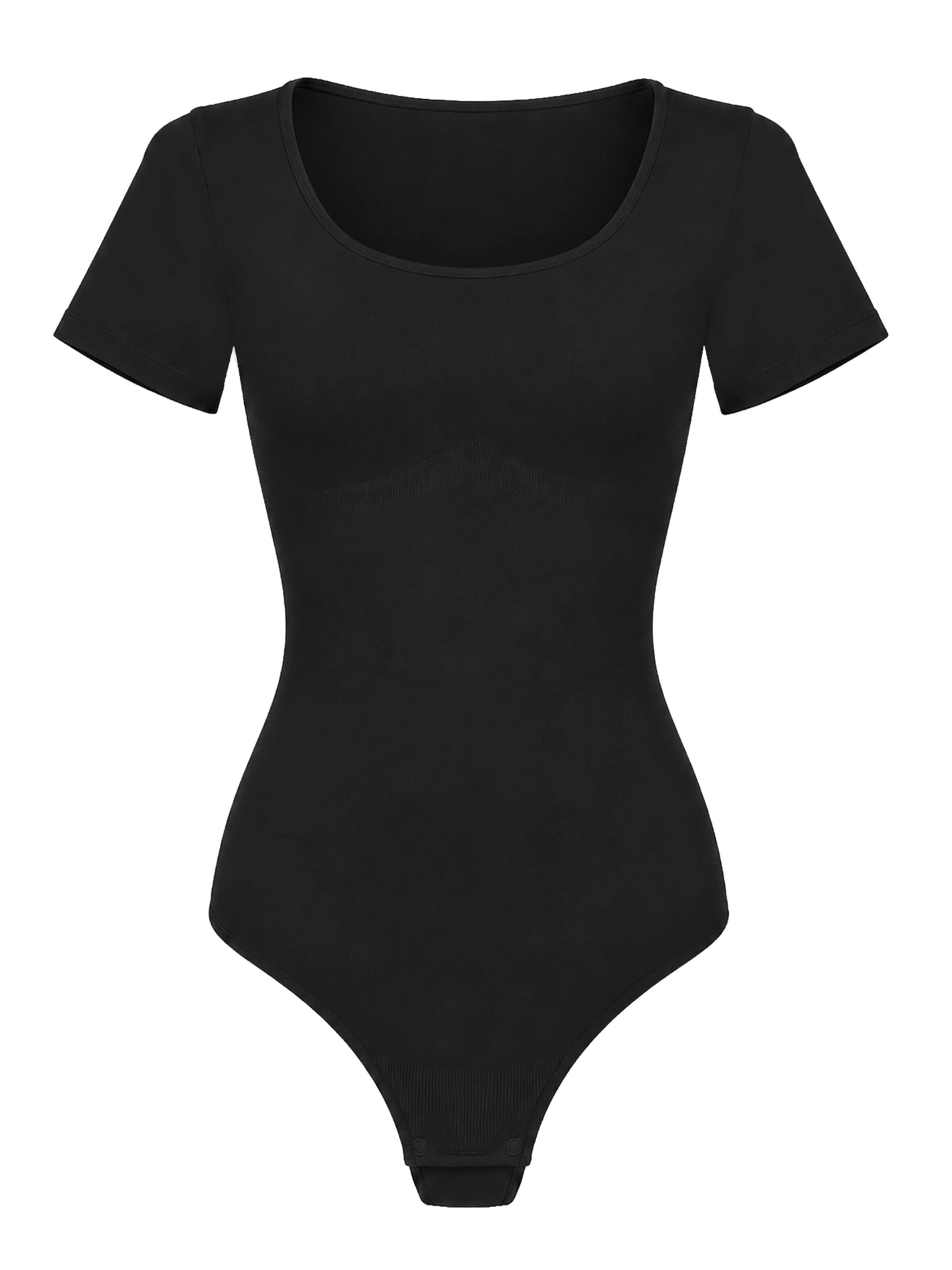 Body modellante 'Tshirt Sculpting Bodysuit with String' di cfab in nero: frontale