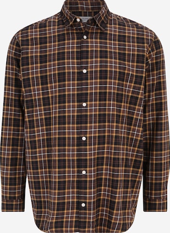 Jack & Jones Plus Regular fit Button Up Shirt 'JOSHUA' in Brown: front