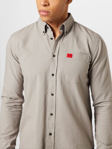 HUGO Slim fit Button Up Shirt 'Evito' in Beige