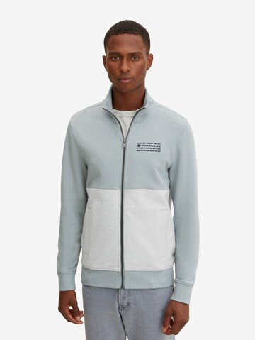 TOM TAILOR Zip-Up Hoodie in Blue: front