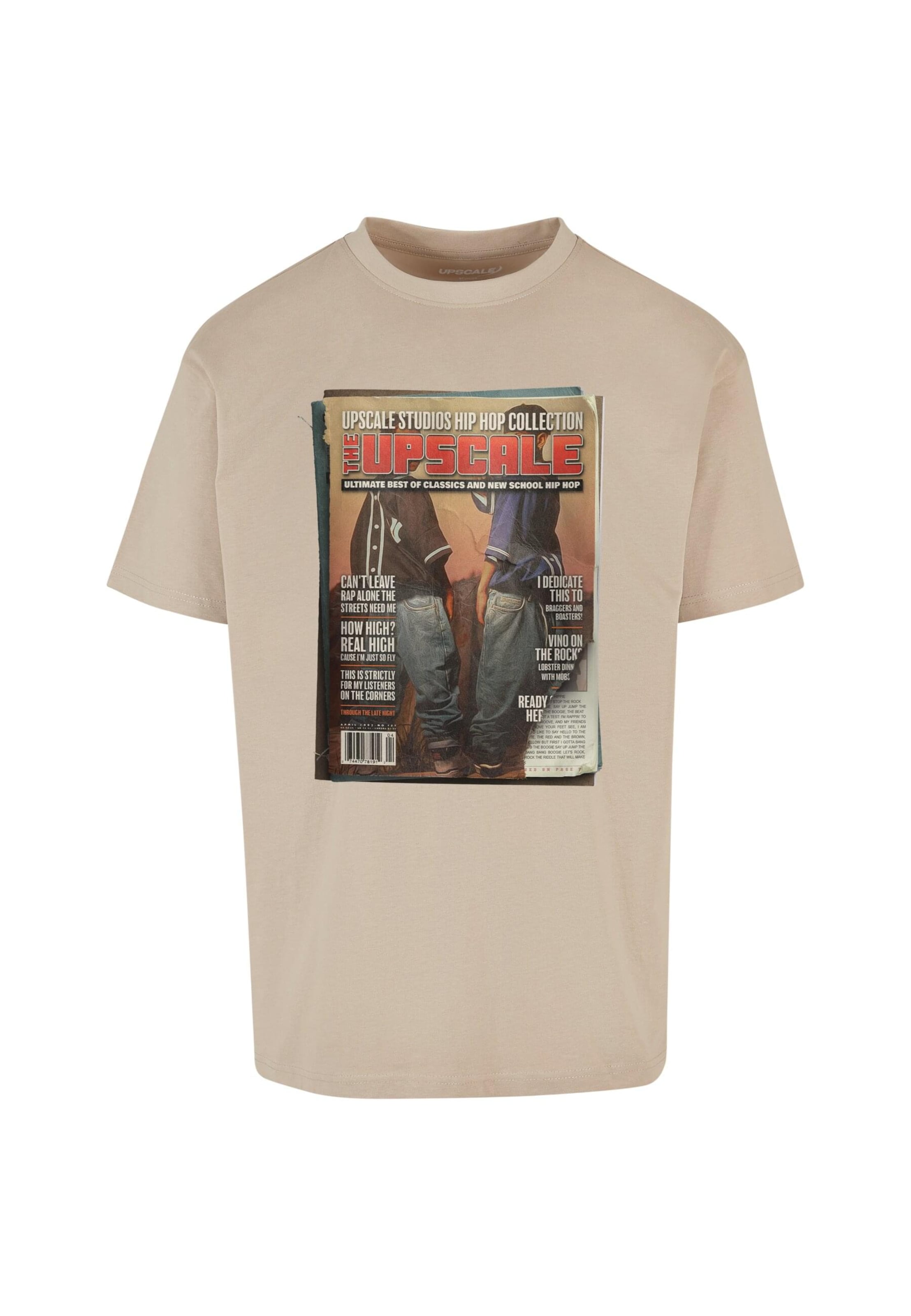 MT Upscale Футболка 'Upscale Magazine' в Бежевый: спереди