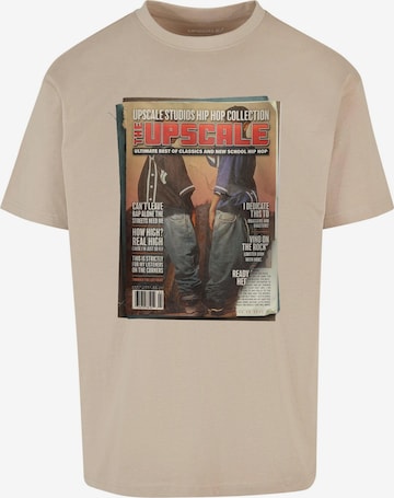 T-Shirt 'Upscale Magazine' MT Upscale en beige : devant