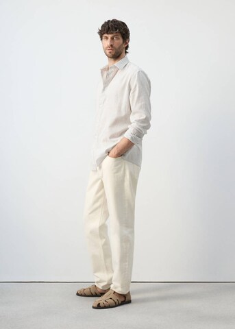 MANGO MAN Regular fit Button Up Shirt 'Elda' in Beige