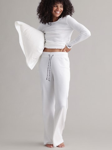 Hey Honey Pyjamahose 'Pointelle Long Pants'‌‌‌‌‌‌‌‌‌ in Weiß: Vorderseite