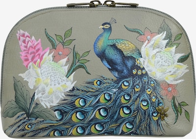 ANUSCHKA Kosmetiktasche 'Regal Peacock' aus handbemaltem Leder in mischfarben, Produktansicht
