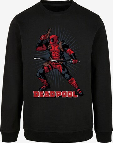 ABSOLUTE CULT Sweatshirt 'Deadpool - Gun Sword Burst' in Black: front