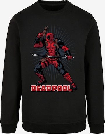 ABSOLUTE CULT Sweatshirt 'Deadpool - Gun Sword Burst' in Zwart: voorkant