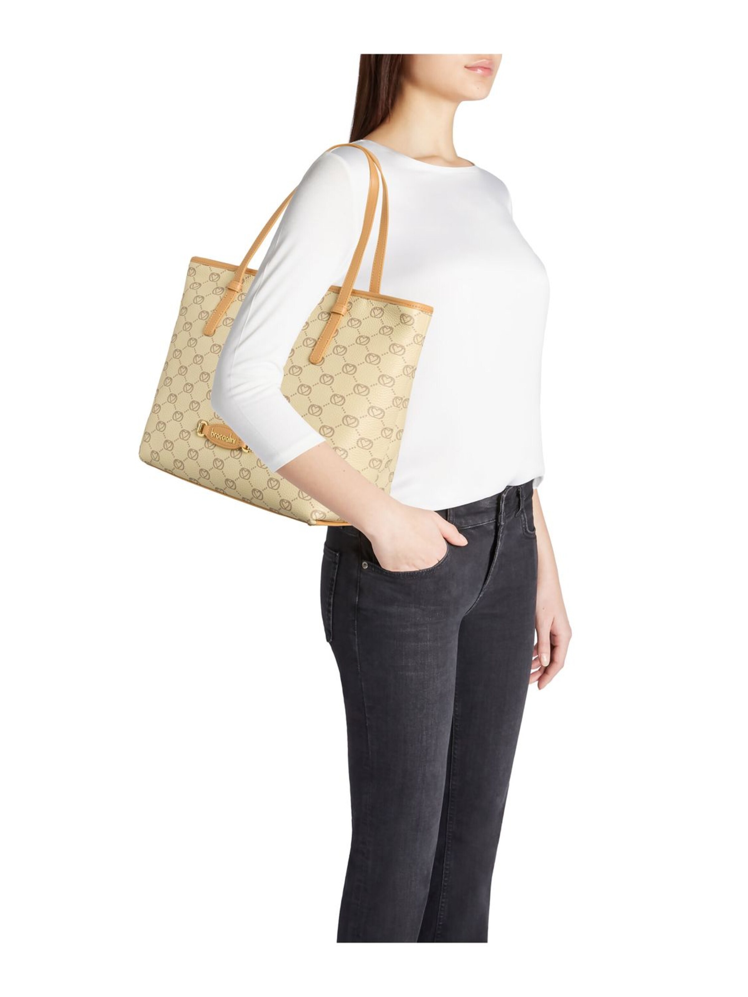 Shopper 'Monogram' di Braccialini in beige