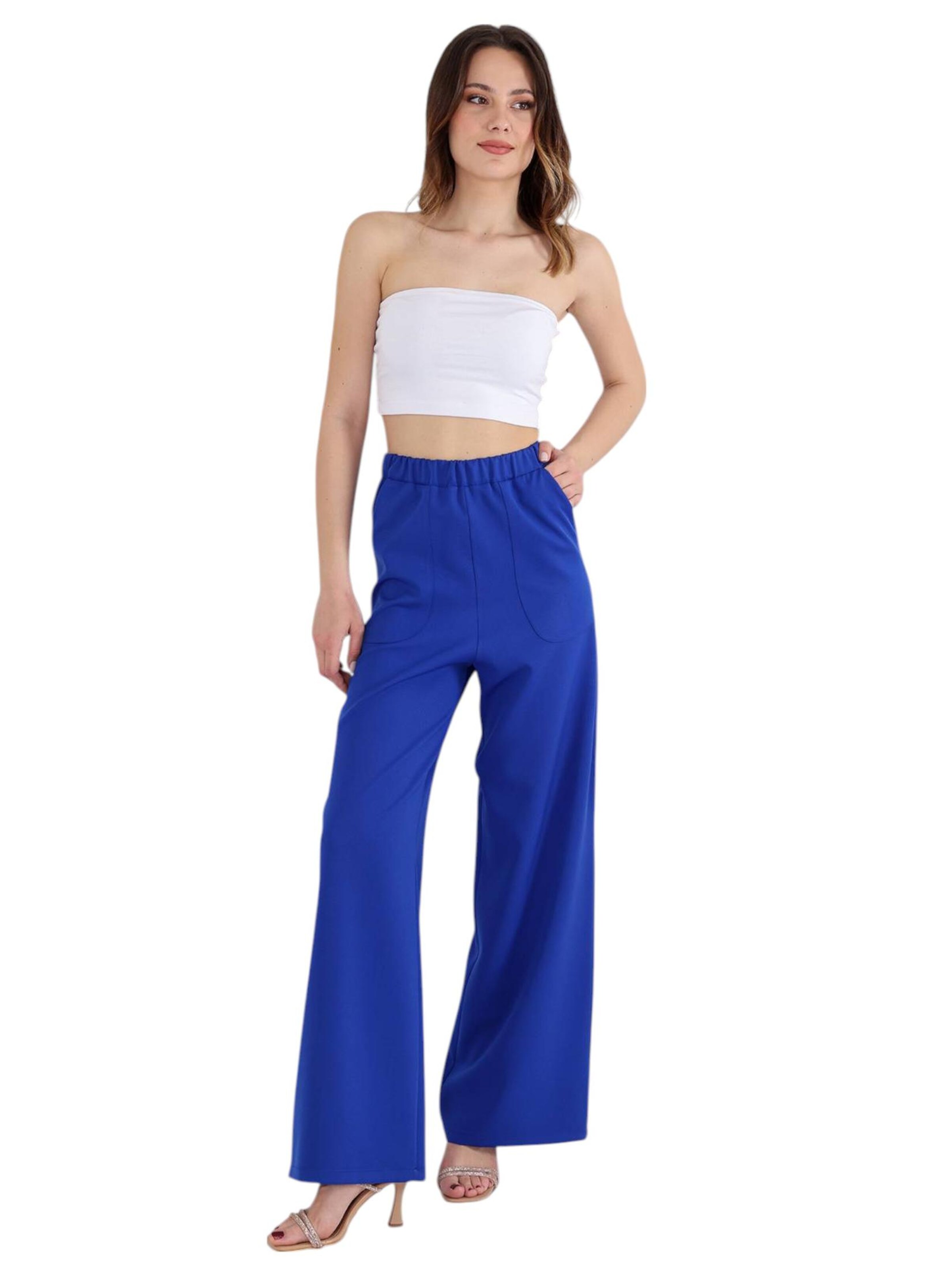 fashionshowcase Wide leg Broek 'ALIN' in Blauw