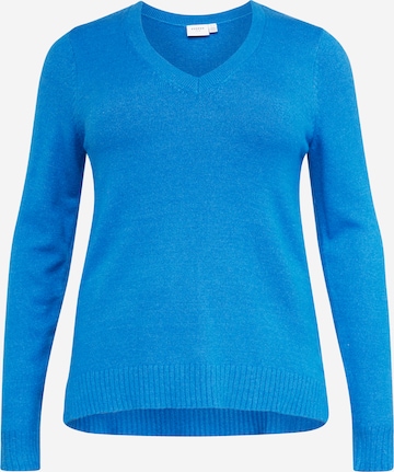 Vila Curve Sweater in Blue: front