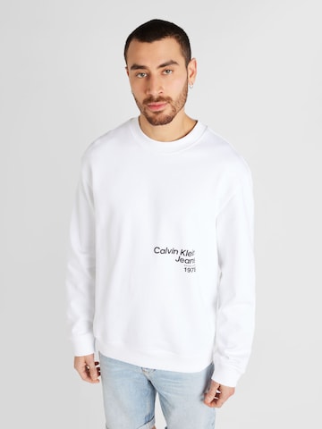 Calvin Klein Jeans Sweatshirt in Weiß