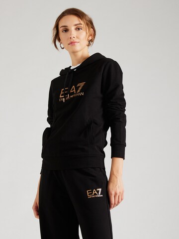 EA7 Emporio Armani Sweatshirt in Zwart: voorkant