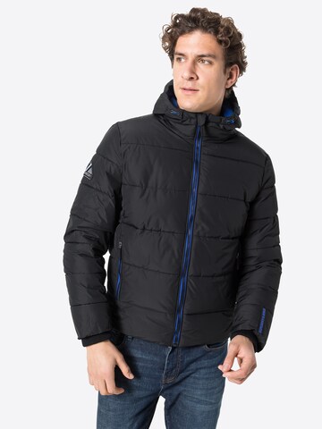 Superdry Regular fit Tussenjas in Zwart: voorkant