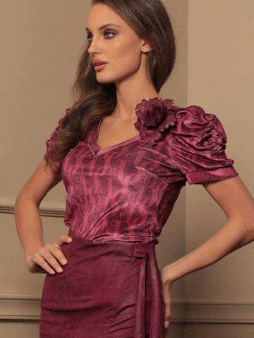 JIORO Blouse 'BURGUNDY' in Red
