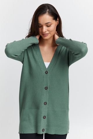 Fransa Knit Cardigan in Green: front