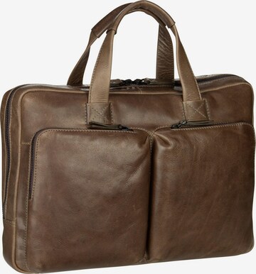 LEONHARD HEYDEN Document Bag 'Porto' in Brown: front