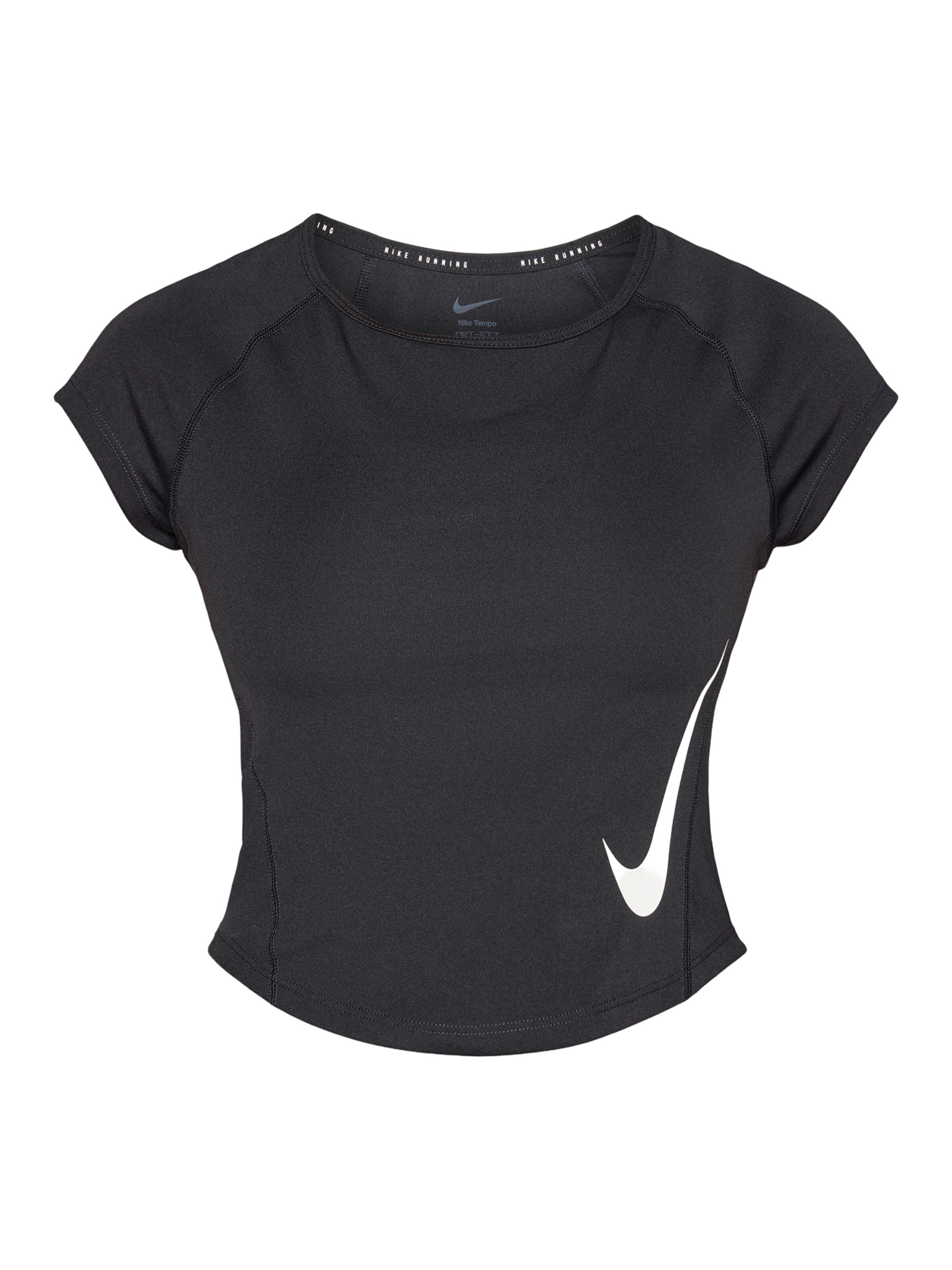 NIKE Λειτουργικό μπλουζάκι 'TEMPO SWOOSH' σε μαύρο: μπροστά