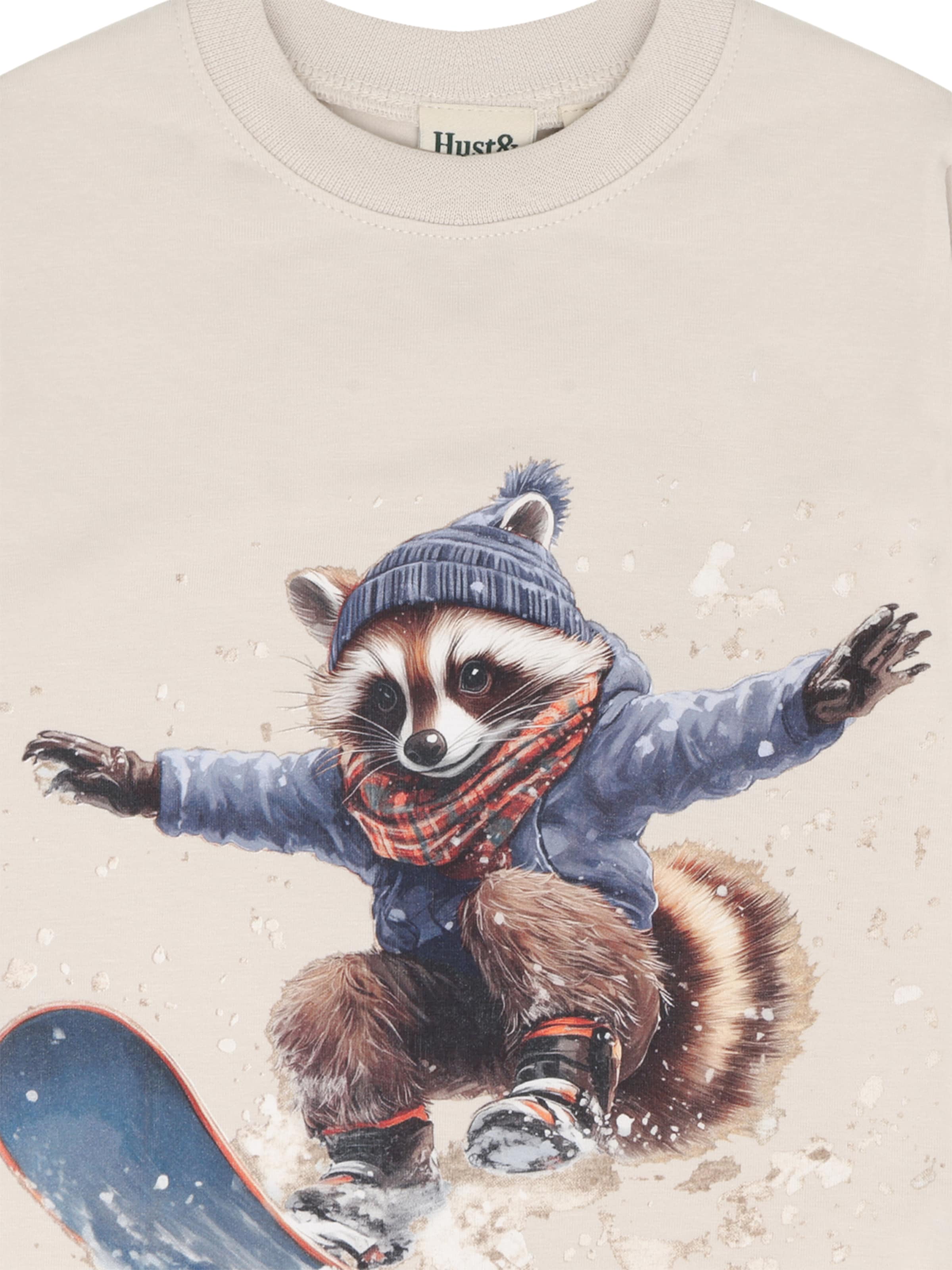 Hust & Claire Μπλουζάκι 'Anton Racoon' σε μπεζ