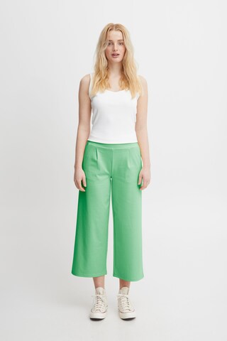 ICHI Wide leg Chino 'KATE' in Groen