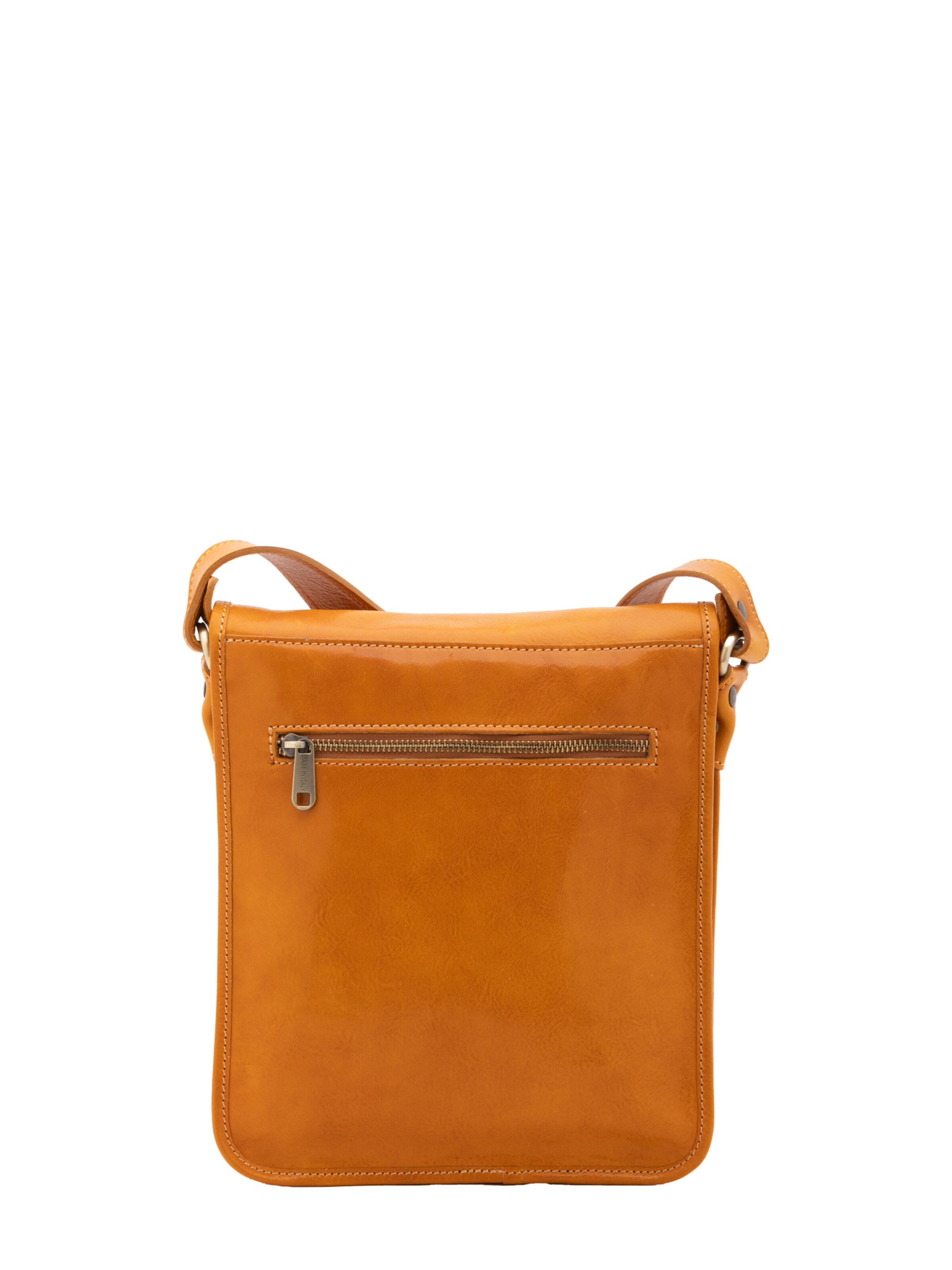 Borsa a tracolla 'Borsa a tracolla uomo vera pelle con chiusura calamita - Made in Italy' di I Fratelli in giallo