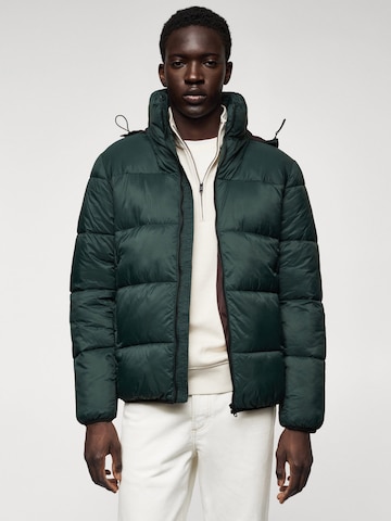 MANGO MAN Zimní bunda 'Doli' – zelená: přední strana