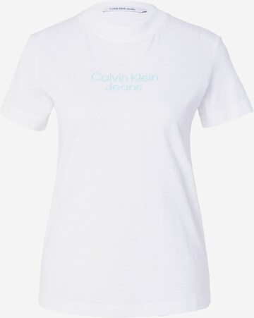 T-shirt Calvin Klein Jeans en blanc : devant