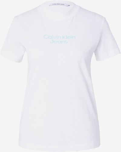 Calvin Klein Jeans T-shirt en bleu clair / blanc, Vue avec produit