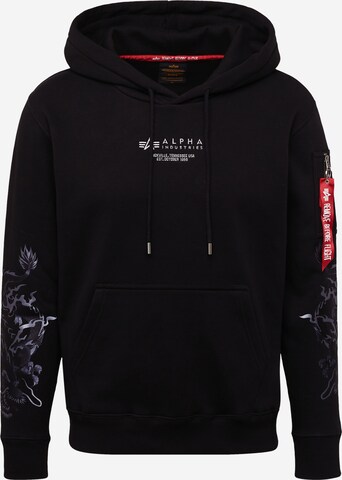 ALPHA INDUSTRIES Sweatshirt 'Dragon' in Black: front