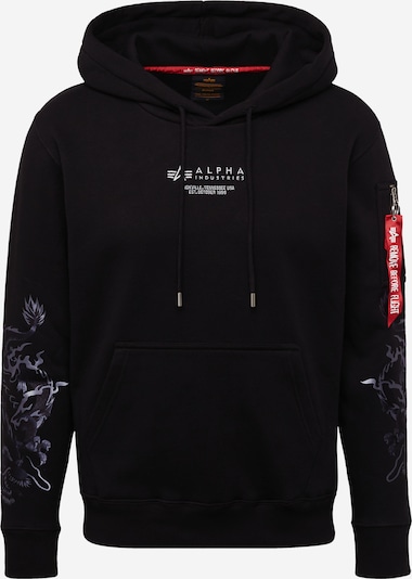 ALPHA INDUSTRIES Sweatshirt 'Dragon' in taubenblau / knallrot / schwarz / weiß, Produktansicht