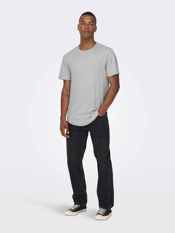 Only & Sons Regular Fit T-Shirt 'Matt' in Grau