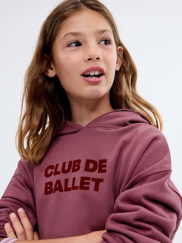 Bluză de molton 'BALLET' de la MANGO KIDS pe roșu