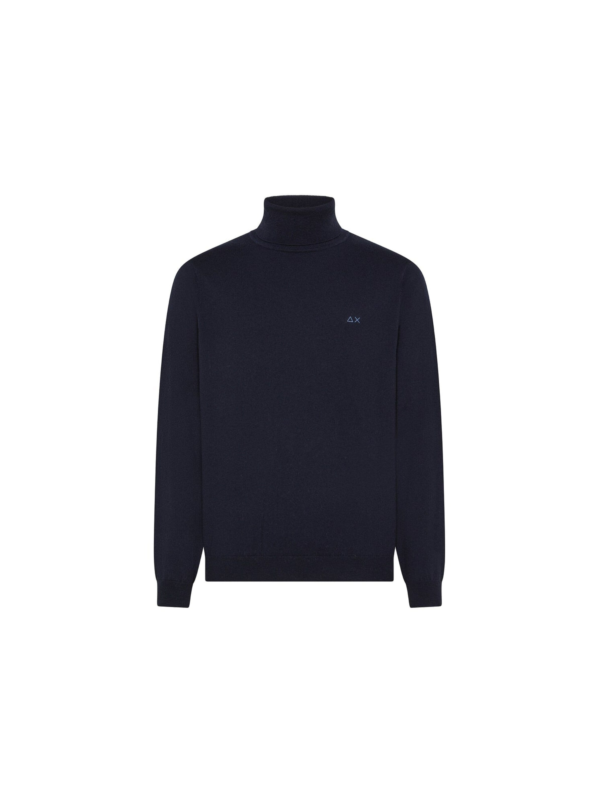 Pull-over 'Men's Turtleneck Sweater in Wool and Cotton' SUN68 en bleu : devant