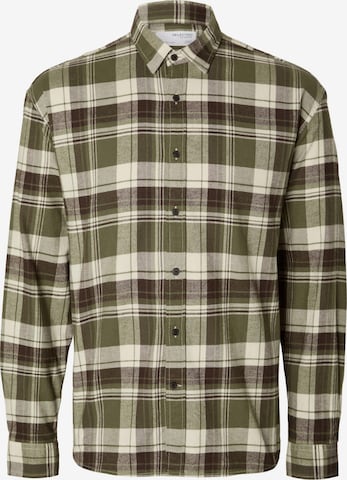 SELECTED HOMME Comfort fit Button Up Shirt 'Owen' in Green: front