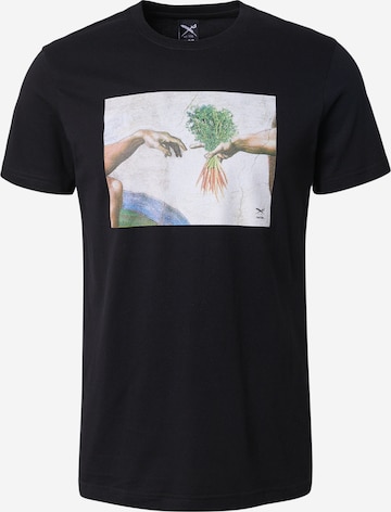 Iriedaily T-shirt 'Holy Carrots' i svart: framsida