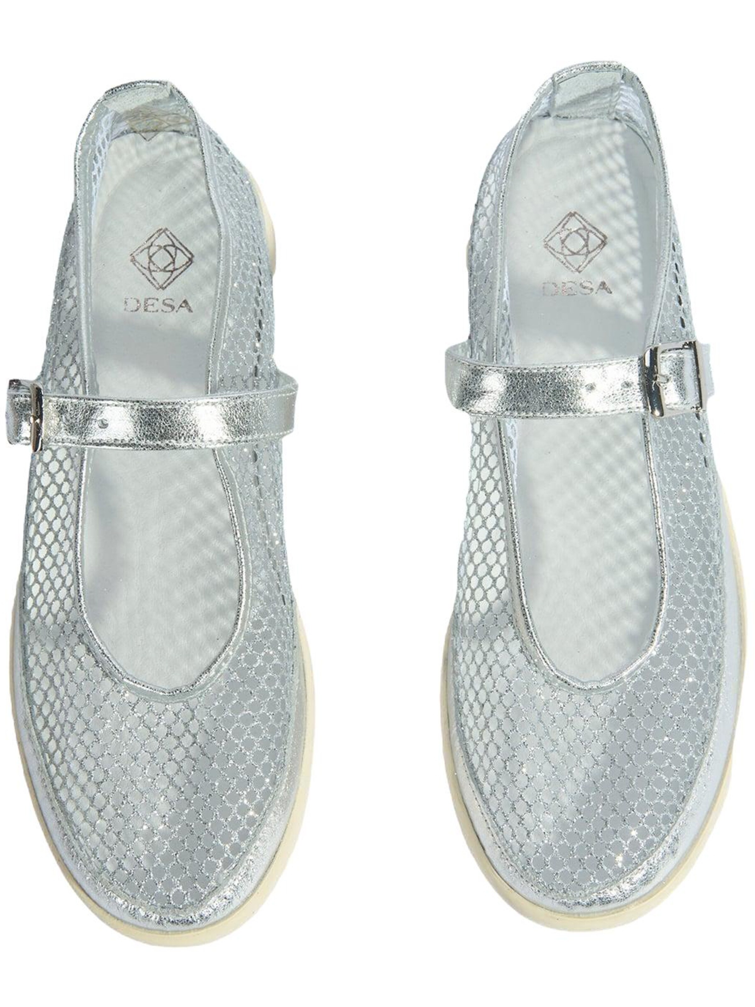 Desa Classic Flats 'Slip-Ons' in Silver